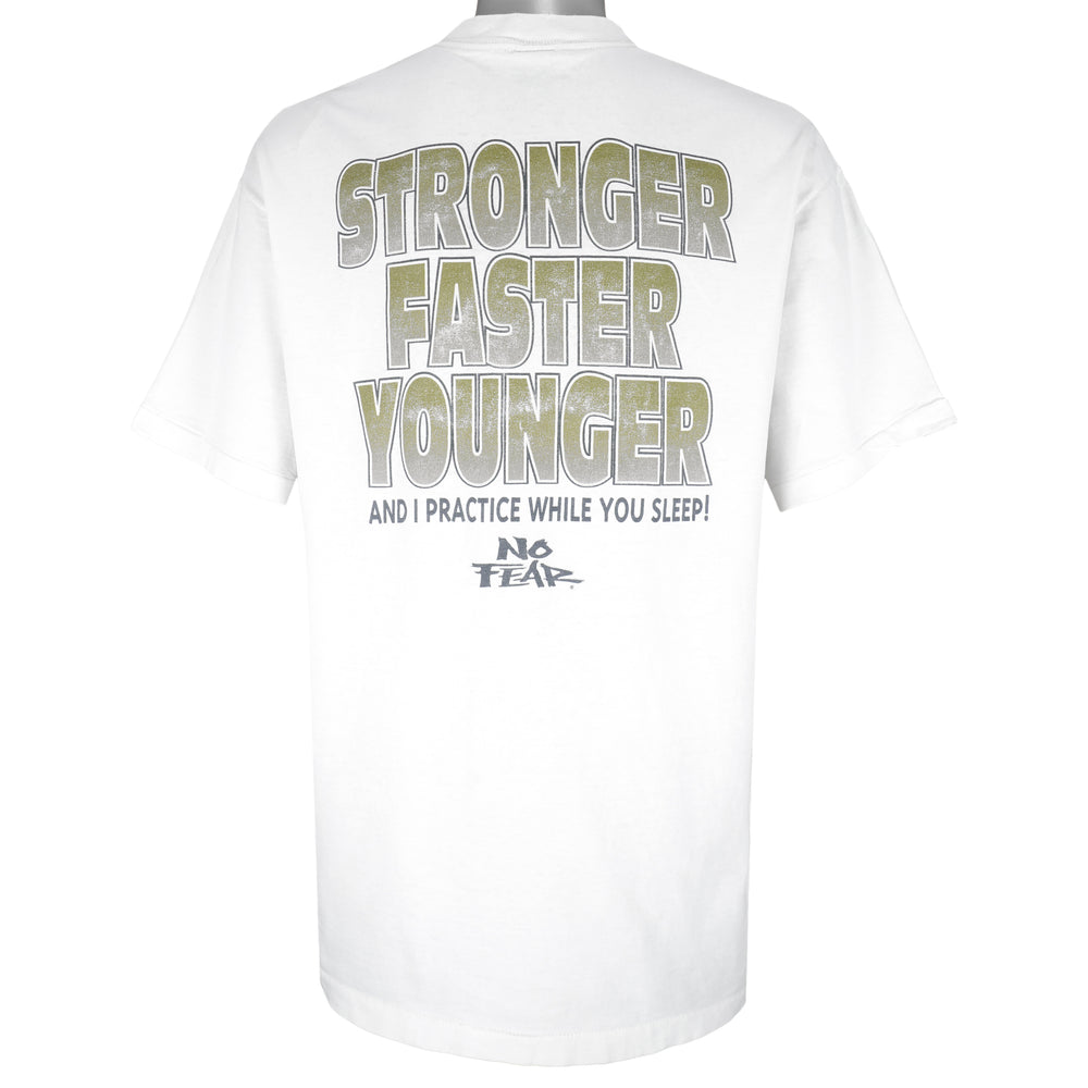 Vintage (No Fear) - Stronger Faster Younger T-Shirt 1990s X-Large Vintage Retro