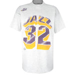 NBA (Salem) - Utah Jazz Karl Malone 32 Single Stitch T-Shirt 1990s X-Large