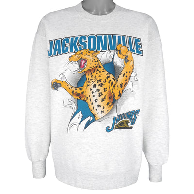 NFL (Nutmeg) - Jacksonville Jaguars Animal Breakout Crew Neck Sweatshirt 1993 Large