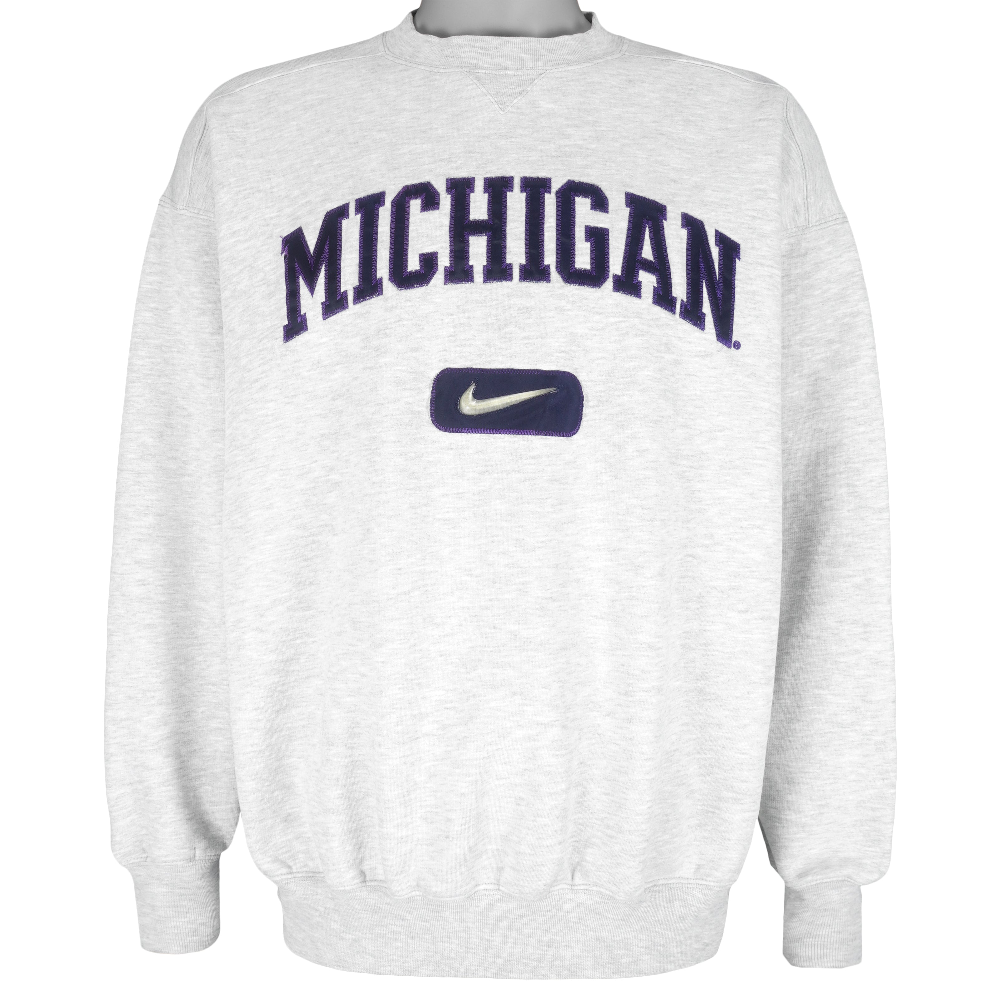 Nike - Michigan Wolverines Crew Neck Sweatshirt 1990s Large Vintage Retro College