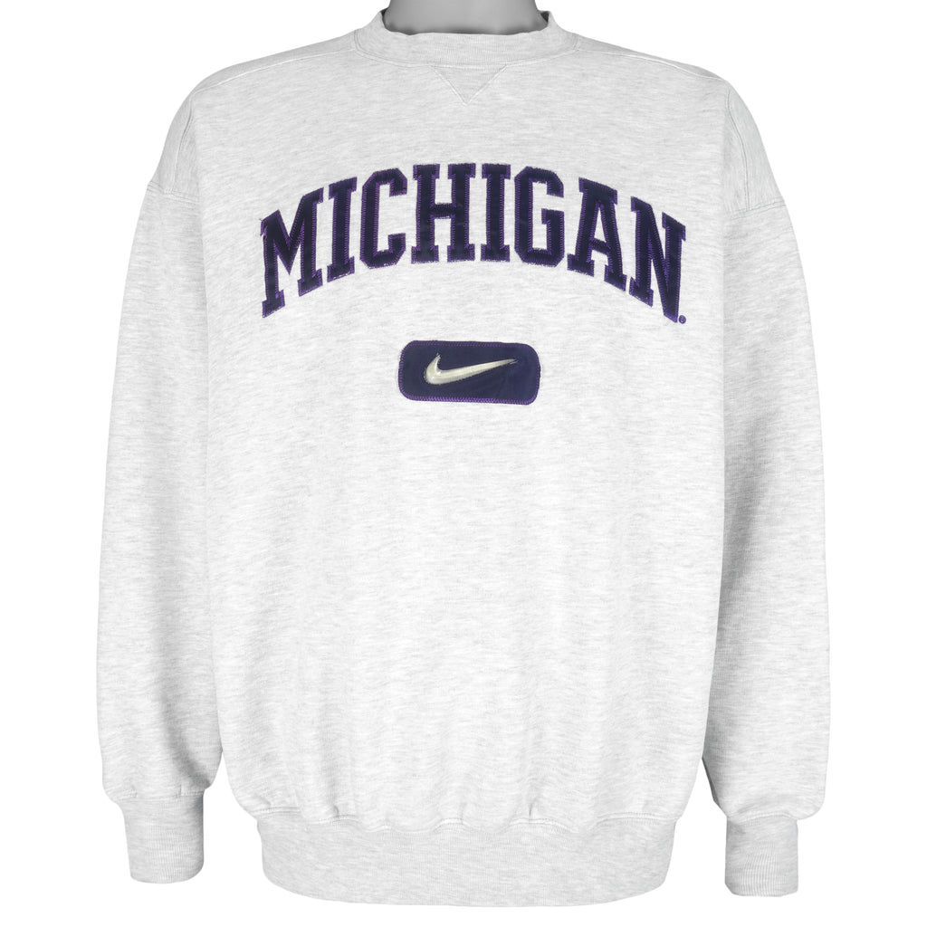 Nike - Michigan Wolverines Crew Neck Sweatshirt 1990s Large Vintage Retro College