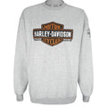 Harley Davidson - Trade Mark Embroidered Crew Neck Sweatshirt 1990s Large Vintage Retro