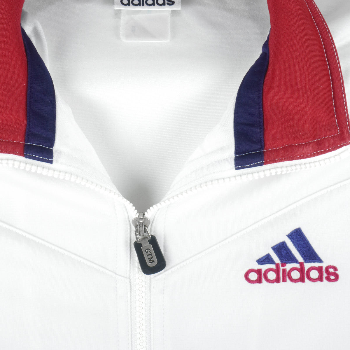 Adidas - White Zip-Up Jacket 1990s Large Vintage Retro
