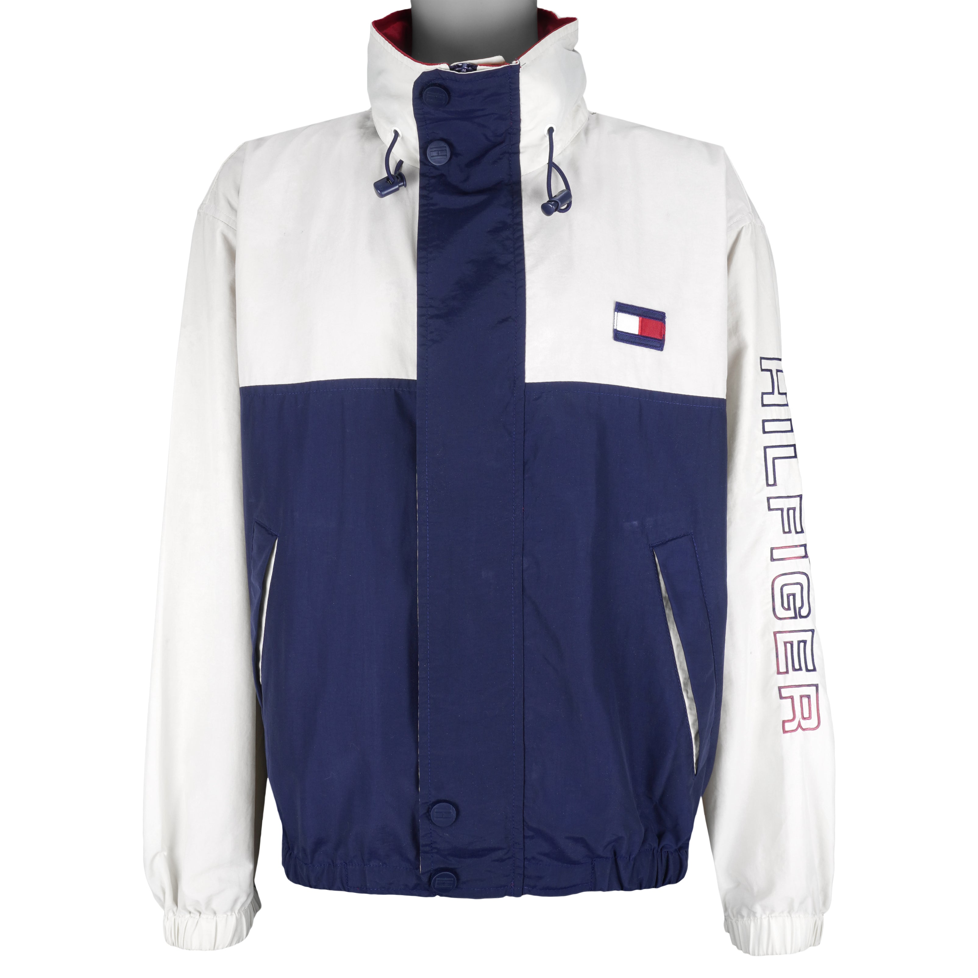 Tommy Hilfiger - Embroidered Zip-Up Jacket 1990s  Large Vintage Retro