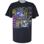 NFL (Nutmeg) - New York Giants City Stadium Map T-Shirt 1990s X-Large Vintage Retro Football