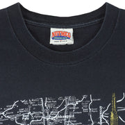 NFL (Nutmeg) - New York Giants City Stadium Map T-Shirt 1990s X-Large Vintage Retro Football