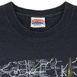NFL (Nutmeg) - New York Giants City Stadium Map T-Shirt 1990s X-Large Vintage Retro Football