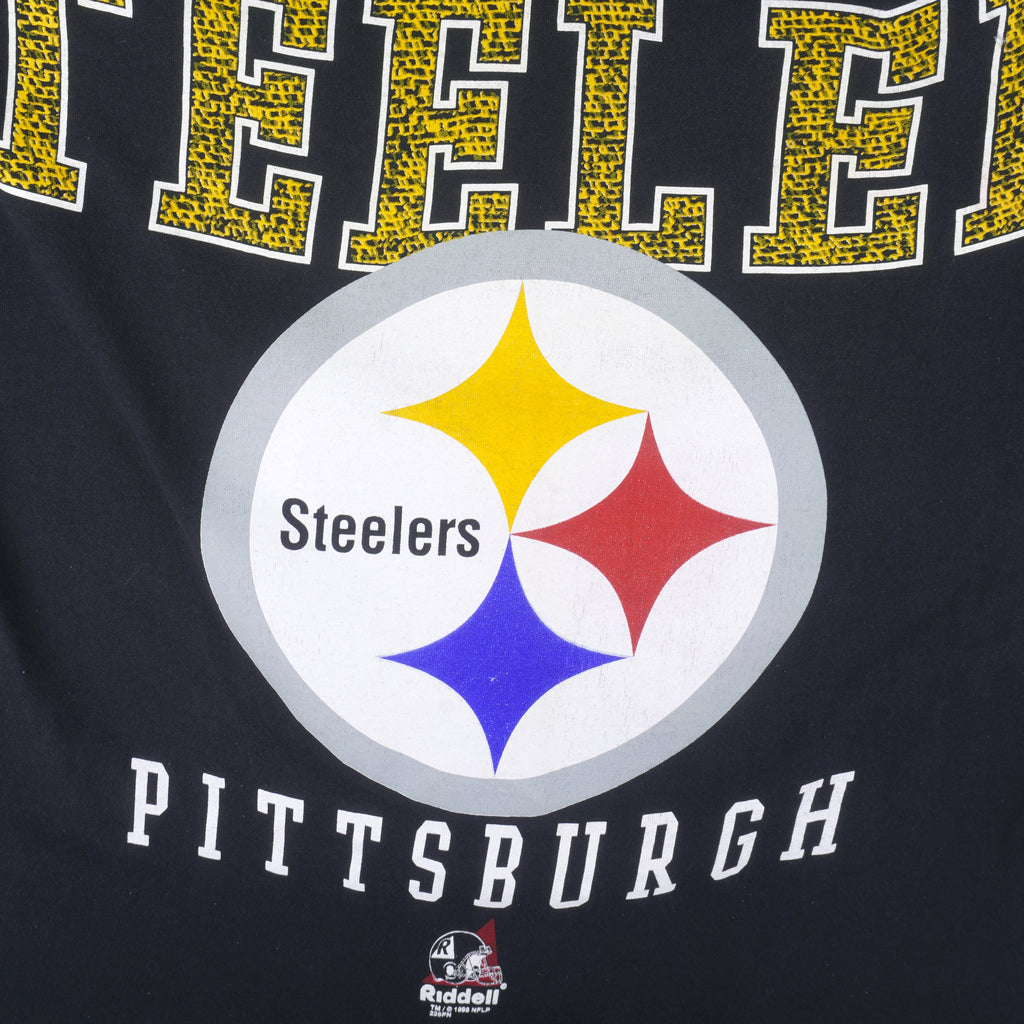 NFL (Riddell) - Pittsburgh Steelers Big Logo T-Shirt 1998 Large Vintage Retro Football