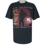 NFL (Chalk Line) - Black San Francisco 49ers T-Shirt 1990s Large