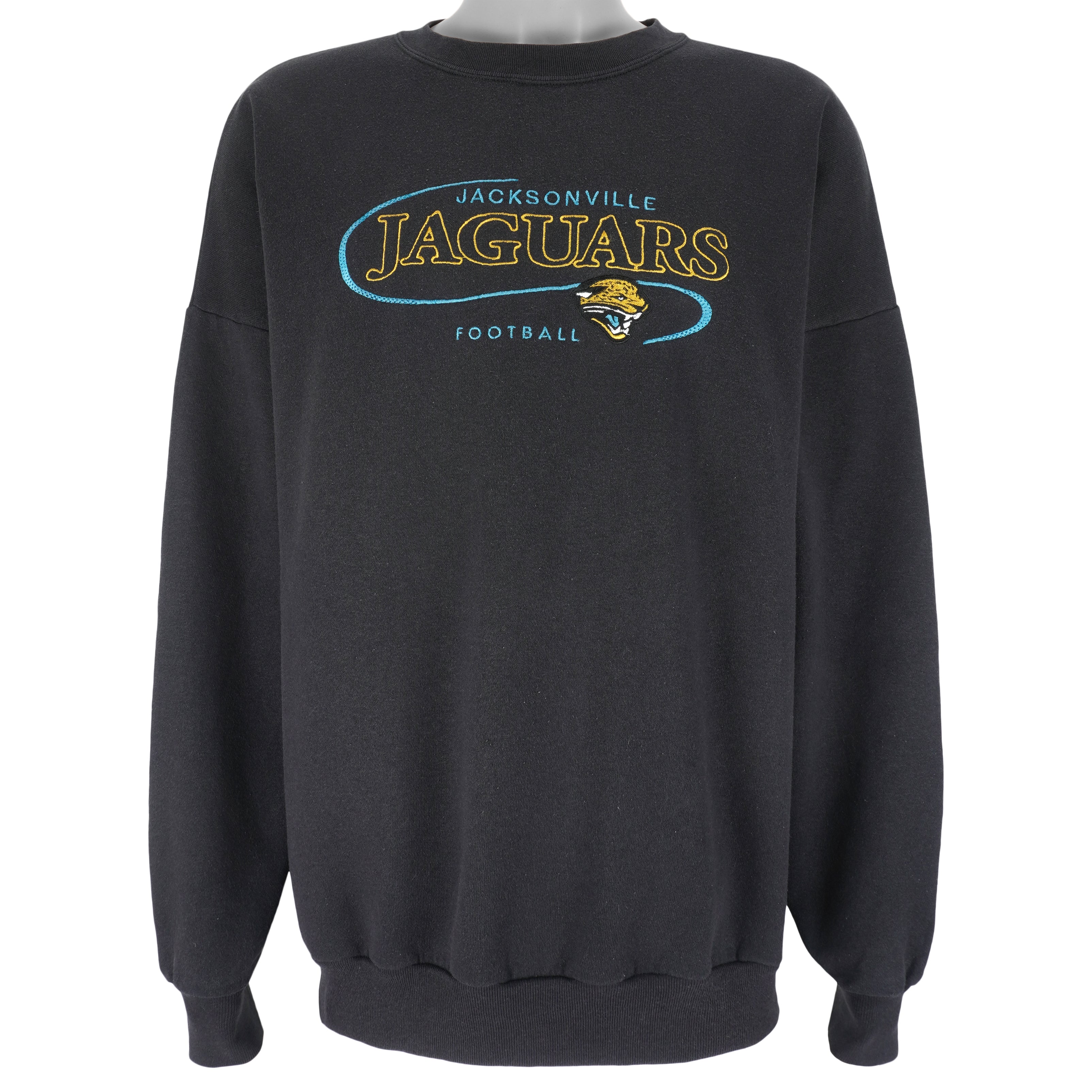 NFL (Logo Athletic) - Jacksonville Jaguars Crew Neck Sweatshirt 1990s Large Vintage Retro Football