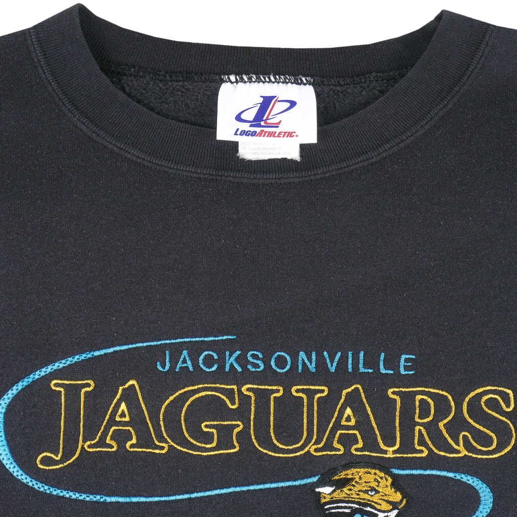 NFL (Logo Athletic) - Jacksonville Jaguars Crew Neck Sweatshirt 1990s Large Vintage Retro Football