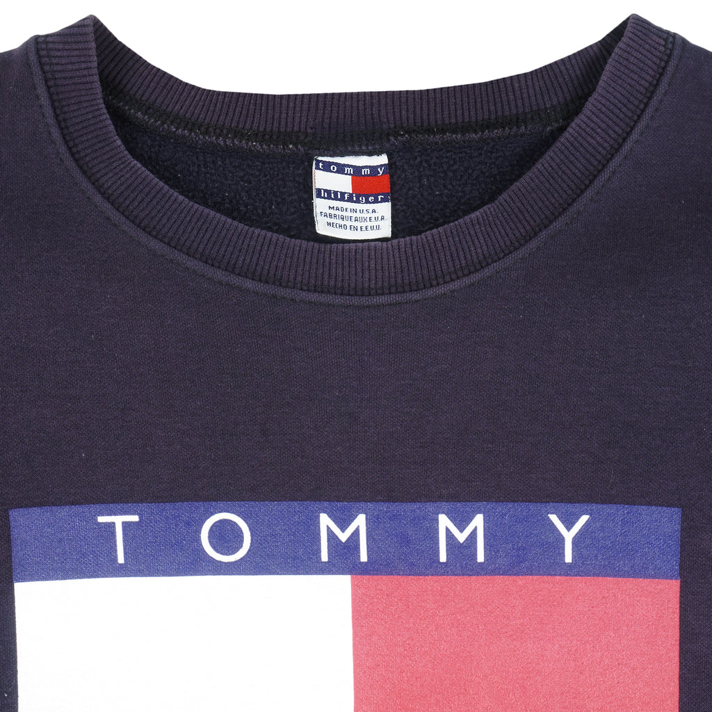 Tommy Hilfiger - Big Logo Crew Neck Sweatshirt 1990s Large Vintage Retro