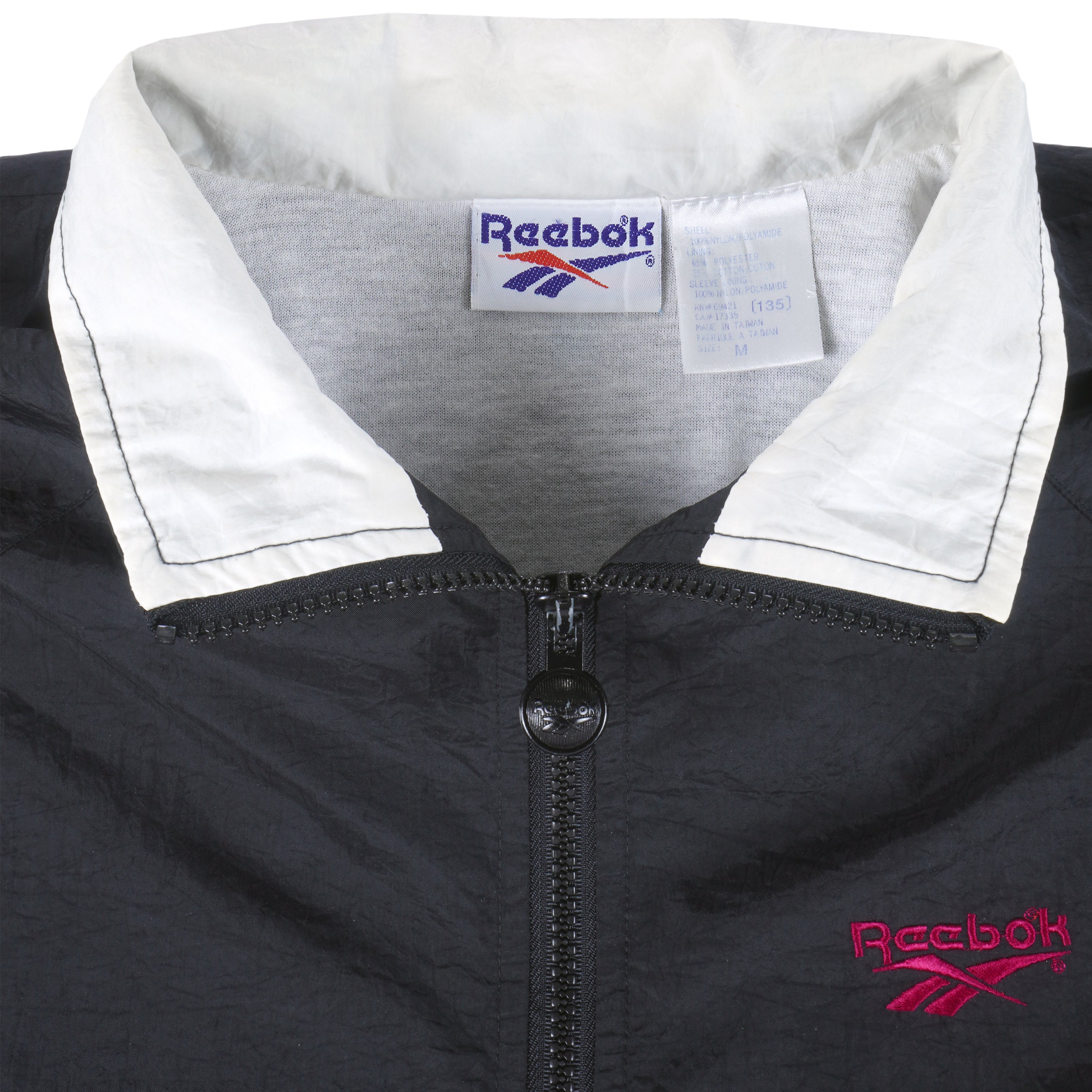 Reebok - Zip-Up Windbreaker 1990s Medium Vintage Retro