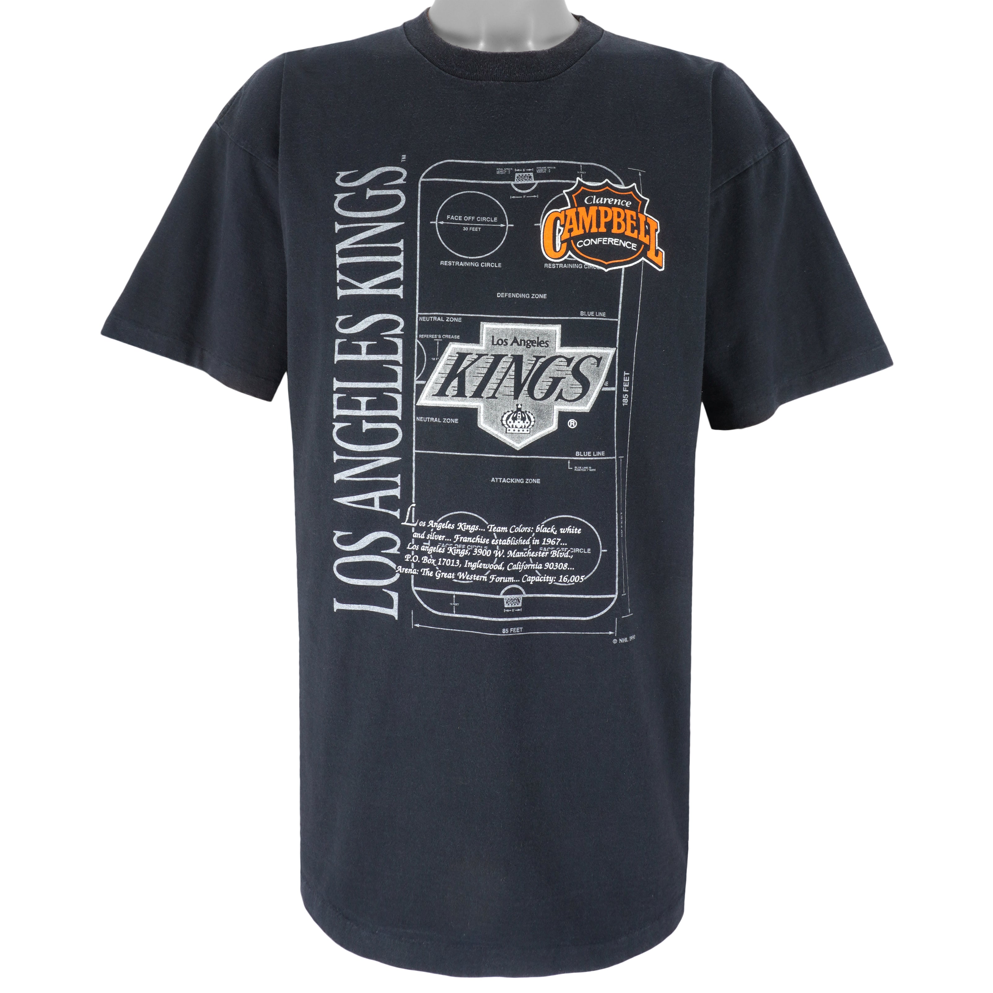 NHL - Los Angeles Kings Clarence Campbell Conference T-Shirt 1992 X-Large Vintage Retro Hockey