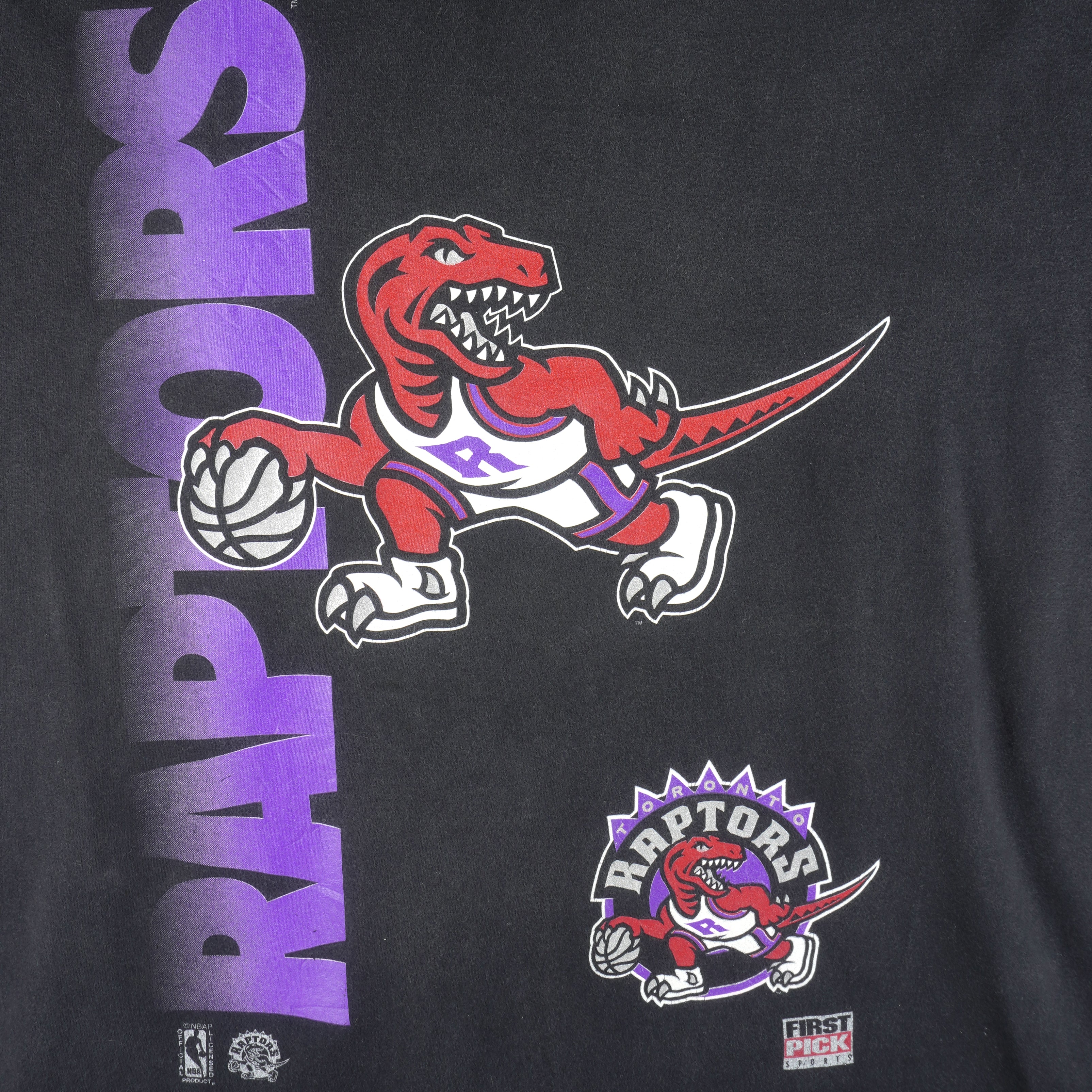 NBA (Fiasco) - Toronto Raptors T-Shirt 1990s X-Large Vintage Retro Basketball