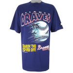 Starter - Atlanta Braves Tearin The Cover Off! T-Shirt 1994 Large Vintage Retro Baseball