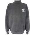 Adidas - ฺBlack Embroidered Turtleneck Sweatshirt 1990s X-Large Vintage Retro