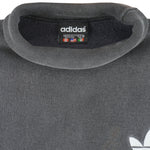Adidas - ฺBlack Embroidered Turtleneck Sweatshirt 1990s X-Large Vintage Retro