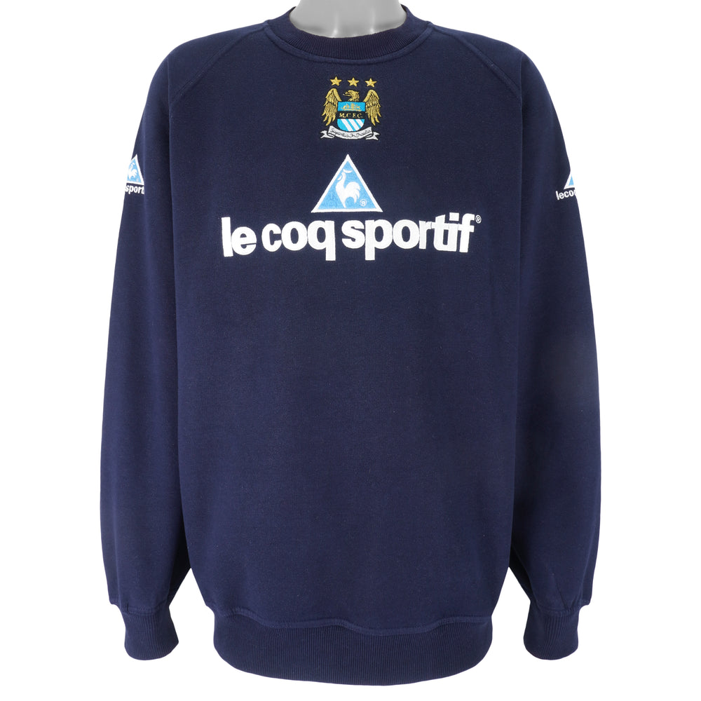 Le Coq Sportif - Blue Embroidered Crew Neck Sweatshirt 1990s X-Large Vintage Retro