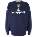 Le Coq Sportif - Blue Embroidered Crew Neck Sweatshirt 1990s X-Large Vintage Retro