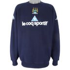 Le Coq Sportif - Blue Embroidered Crew Neck Sweatshirt 1990s X-Large Vintage Retro