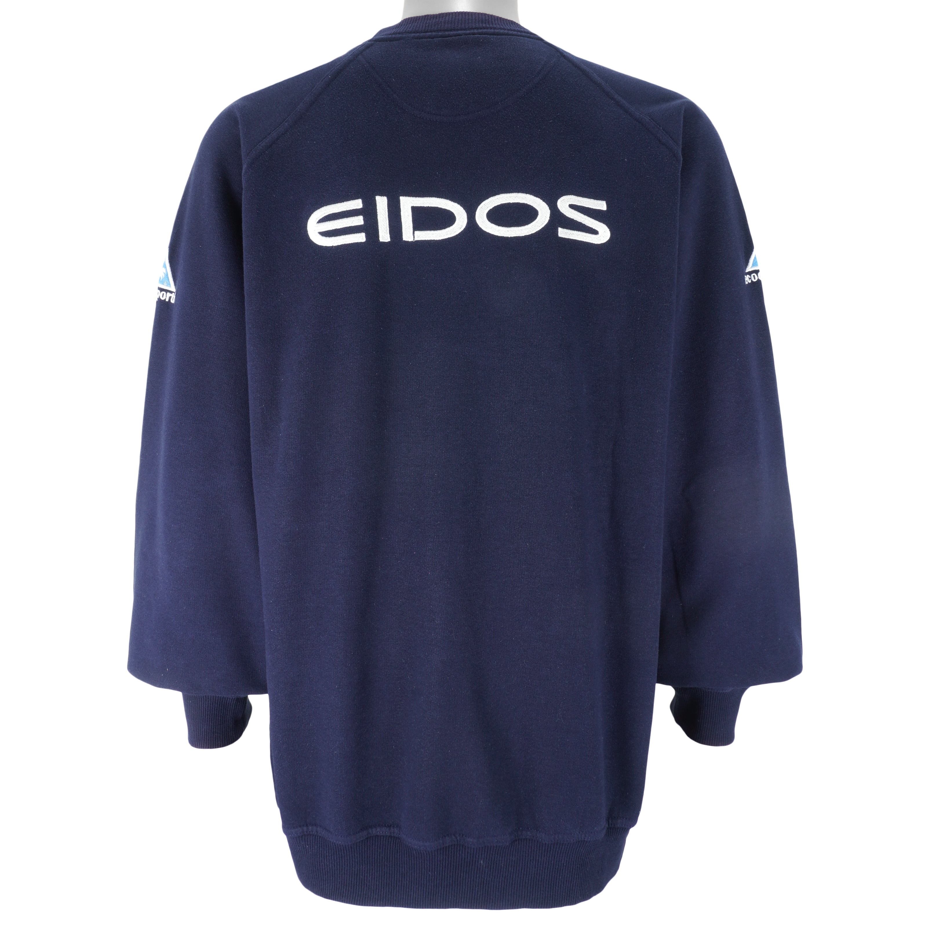 Le Coq Sportif - Blue Embroidered Crew Neck Sweatshirt 1990s X-Large Vintage Retro