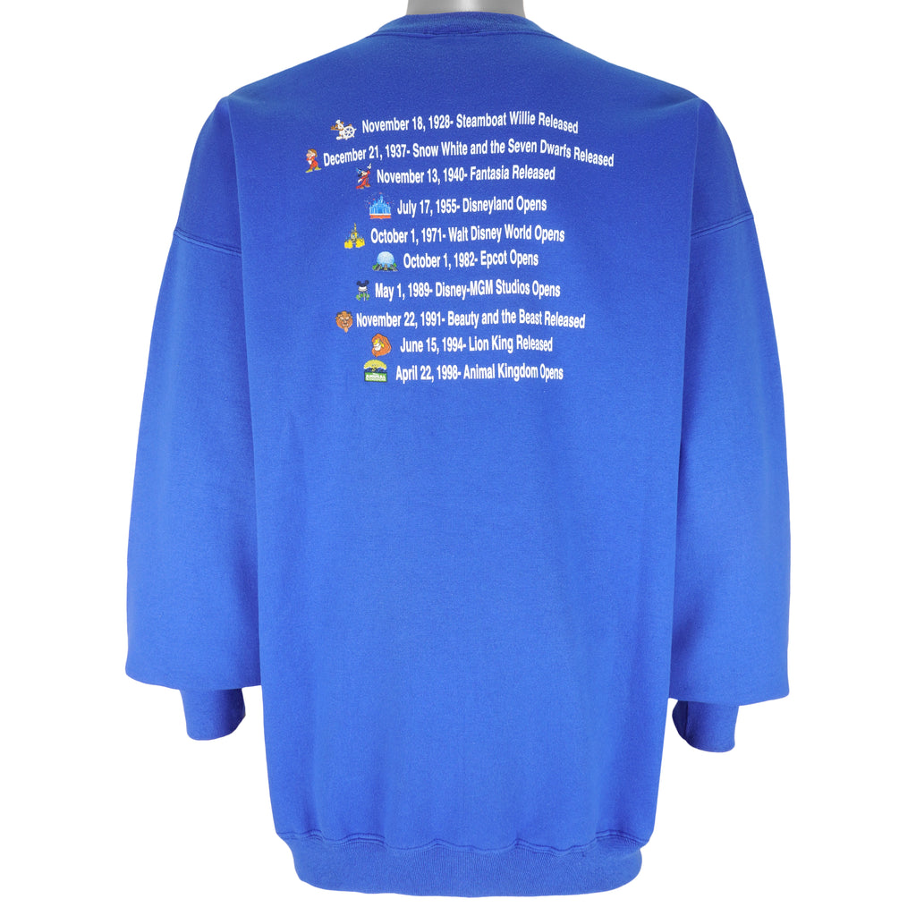 Disney - 100 Years of Magic Walt Disney World Sweatshirt 1990s X-Large Vintage Retro