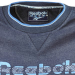 Reebok - Grey Embroidered Big Logo Crew Neck Sweatshirt 1990s X-Large Vintage Retro