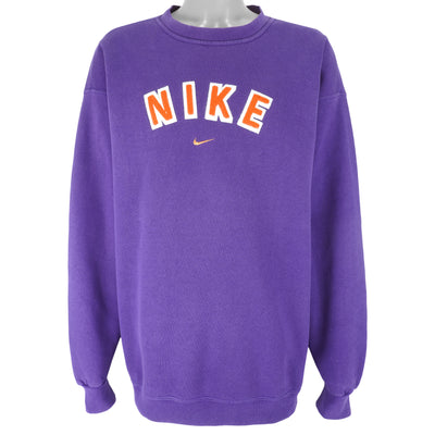 Nike - Purple Crew Neck Sweatshirt 1990s X-Large