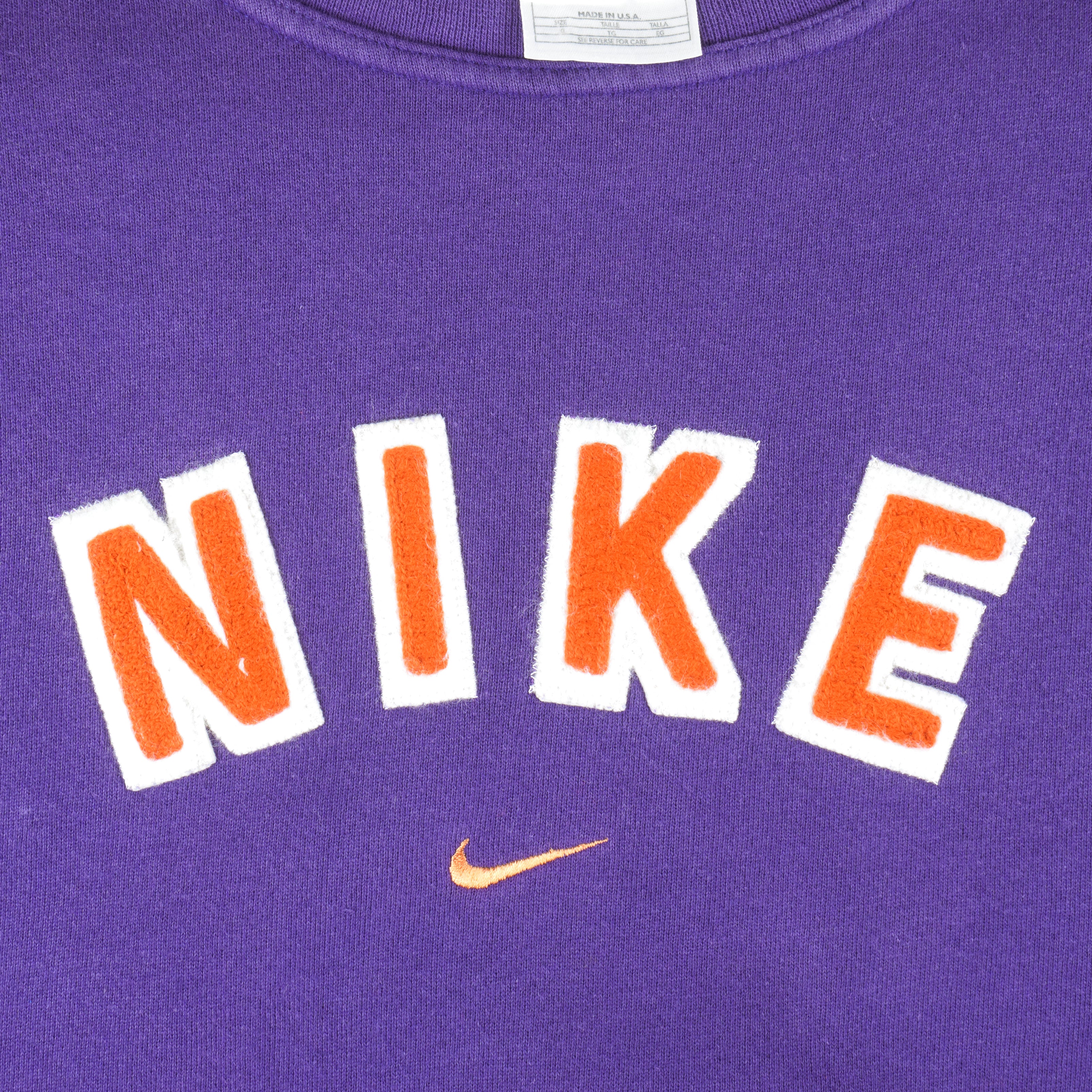 Nike - Purple Crew Neck Sweatshirt 1990s X-Large Vintage Retro