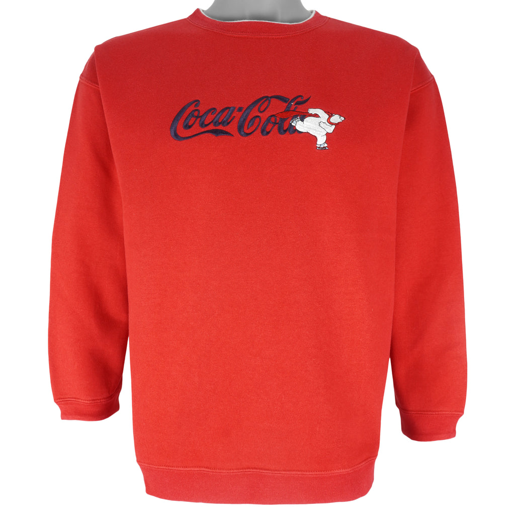 Vintage - Coca-Cola Embroidered Crew Neck Sweatshirt 1990s X-Large Vintage Retro