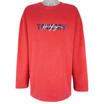 Tommy Hilfiger - Red Embroidered Crew Neck Sweatshirt 2000s X-Large