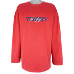 Tommy Hilfiger - Red Embroidered Crew Neck Sweatshirt 1990s X-Large Vintage Retro