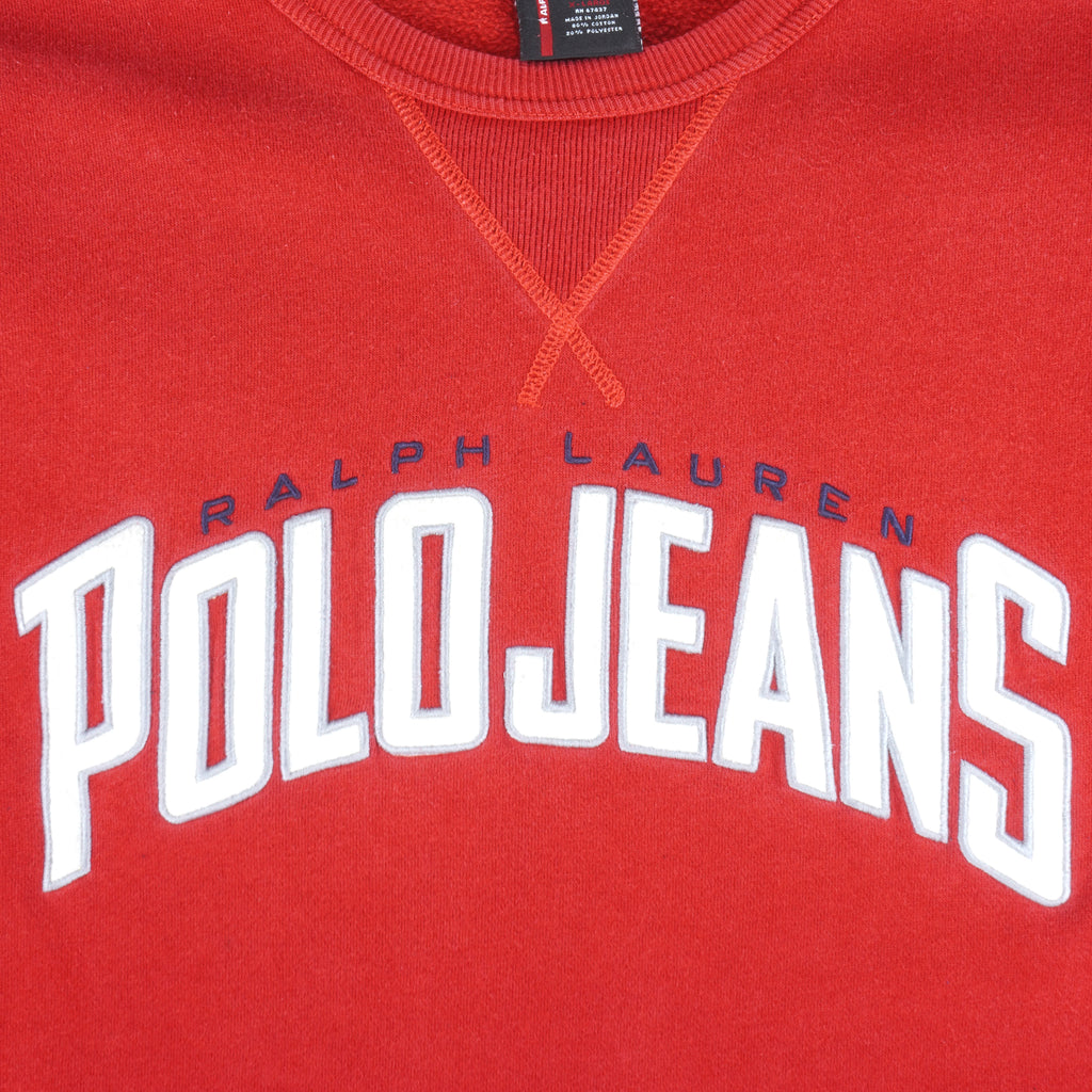 Ralph Lauren - Polo Jeans Embroidered Crew Neck Sweatshirt 1990s X-Large Vintage Retro