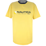 Nautica - Yellow Made In The USA T-Shirt 1990s Large