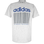 Adidas - No Sweat No Victory Barcode T-Shirt 1990s Medium