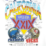 NFL - Super Bowl 29th Chargers VS 49ers T-Shirt 1995 Medium Vintage Retro Football