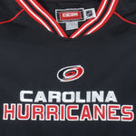 NHL (CCM) - Carolina Hurricanes Face Off Apparel Pullover 1990s Large Vintage Retro Embroidered Spell-Out