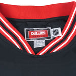 NHL (CCM) - Carolina Hurricanes Face Off Apparel Pullover 1990s Large Vintage Retro Embroidered Spell-Out