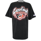 NHL (Logo Athletic) - Carolina Hurricanes Printed T-Shirt 1990s X-Large Vintage Retro