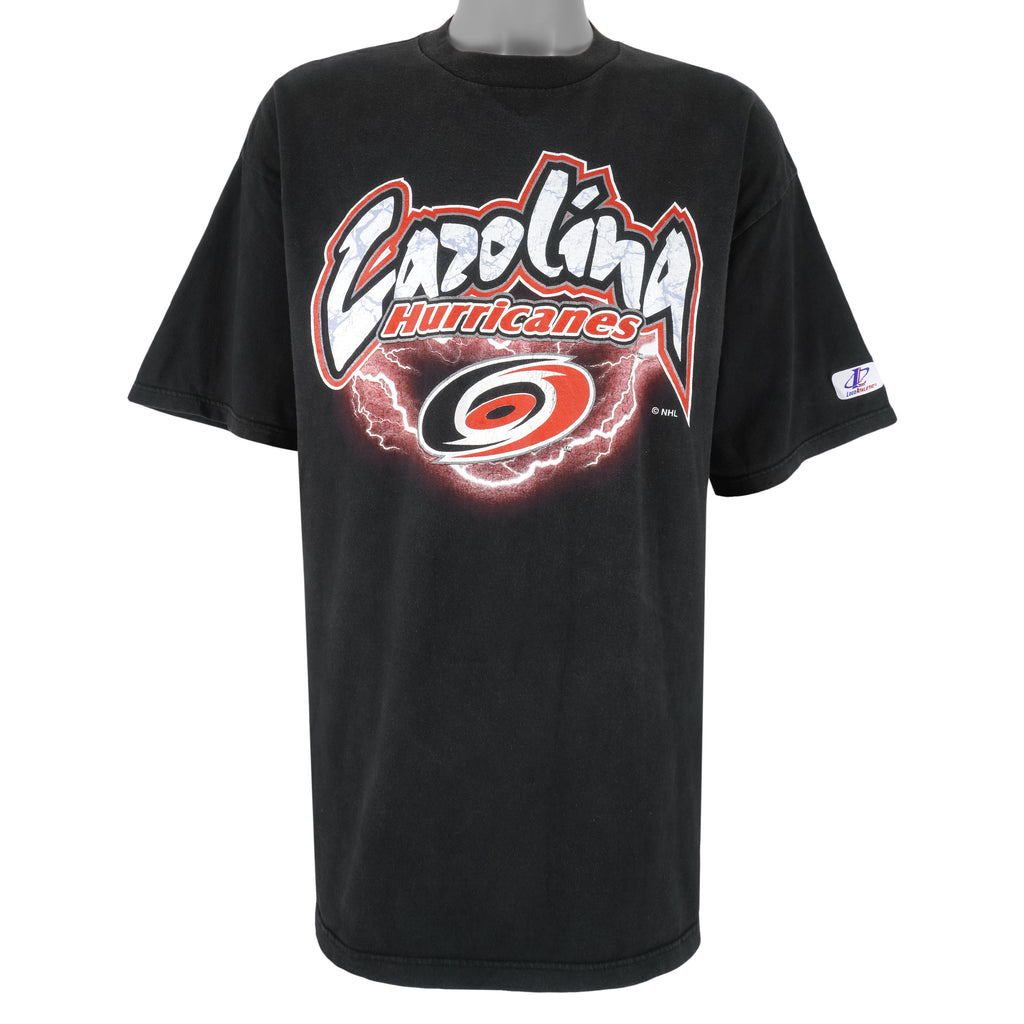NHL (Logo Athletic) - Carolina Hurricanes Printed T-Shirt 1990s X-Large Vintage Retro