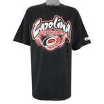 NHL (Logo Athletic) - Carolina Hurricanes Printed T-Shirt 1990s X-Large Vintage Retro