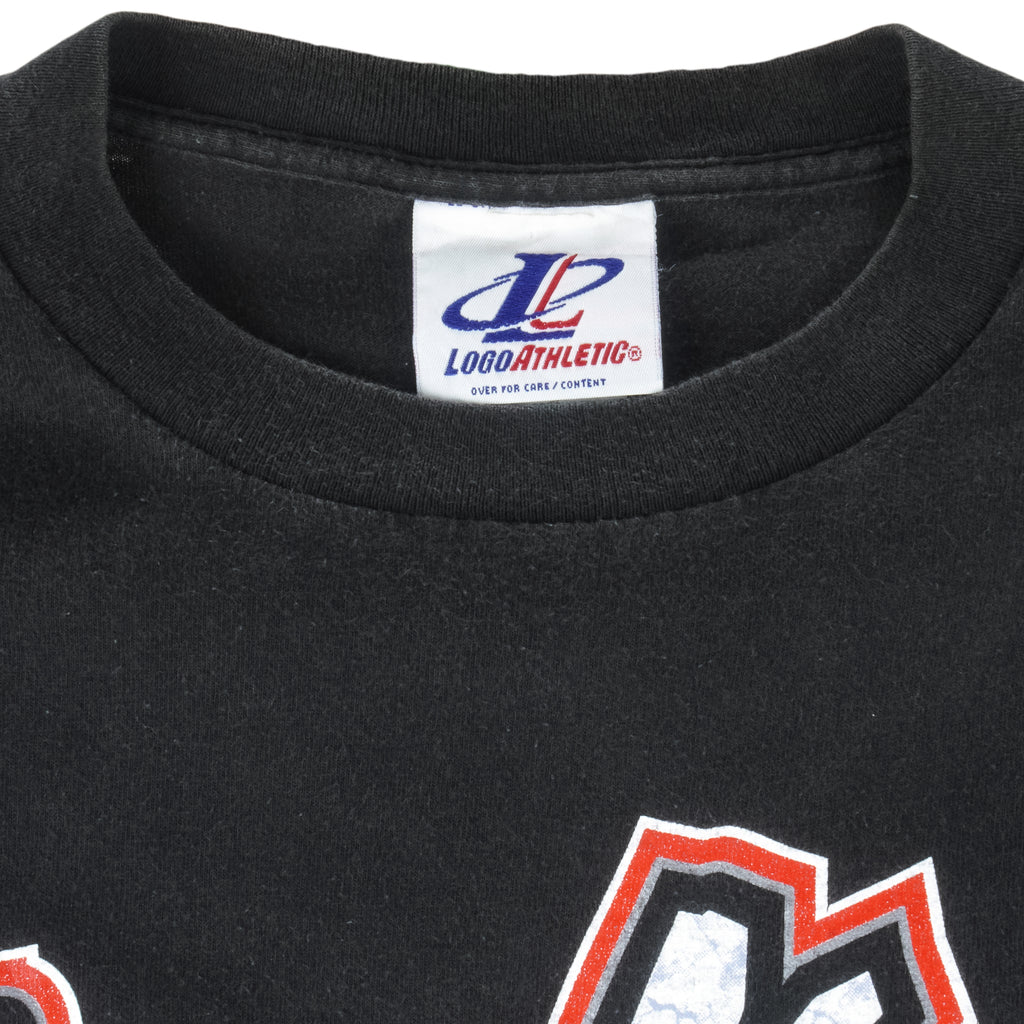 NHL (Logo Athletic) - Carolina Hurricanes Printed T-Shirt 1990s X-Large Vintage Retro