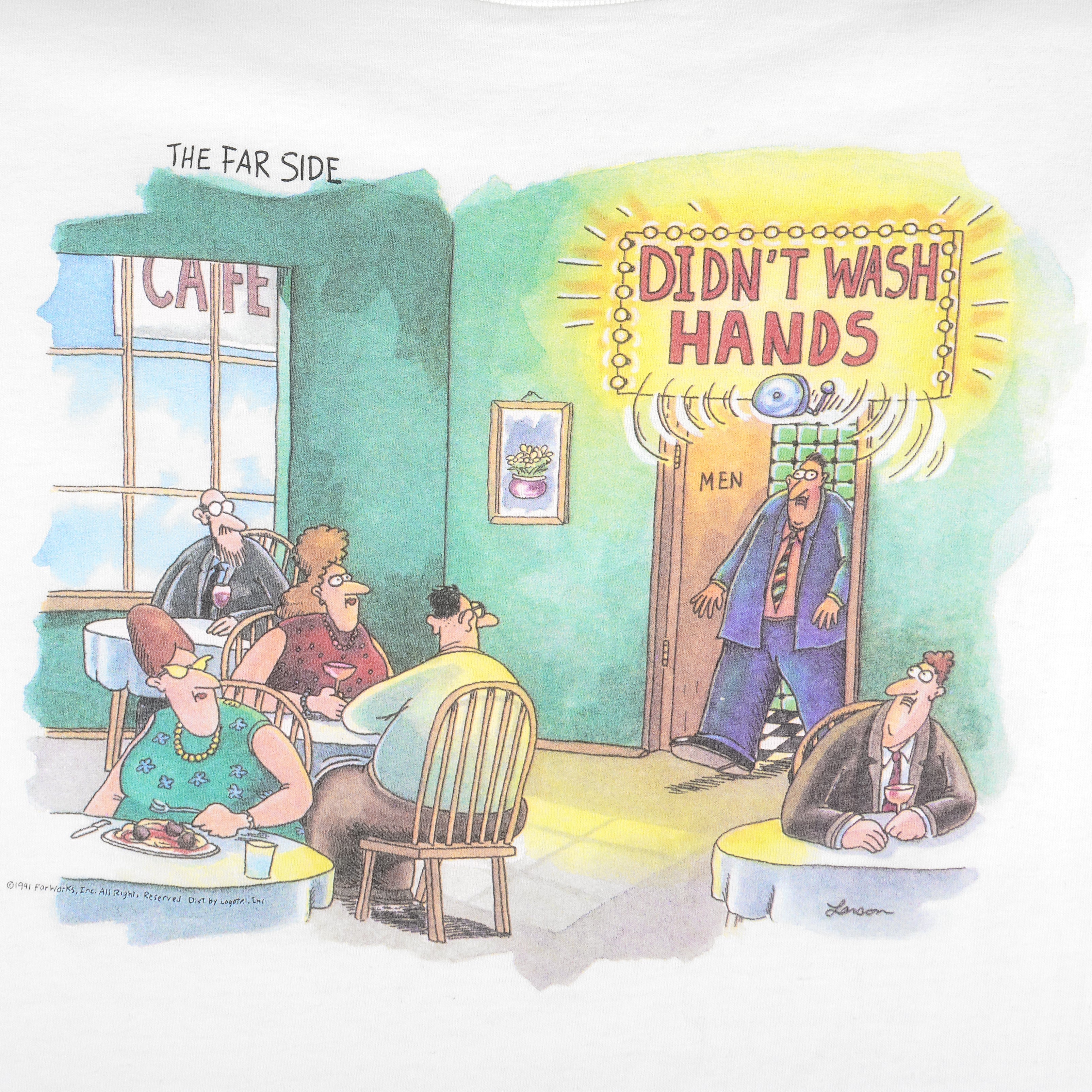 Vintage (The Far Side) - Didnt Wash Hands Deadstock T-Shirt 1991 Medium Vintage Retro