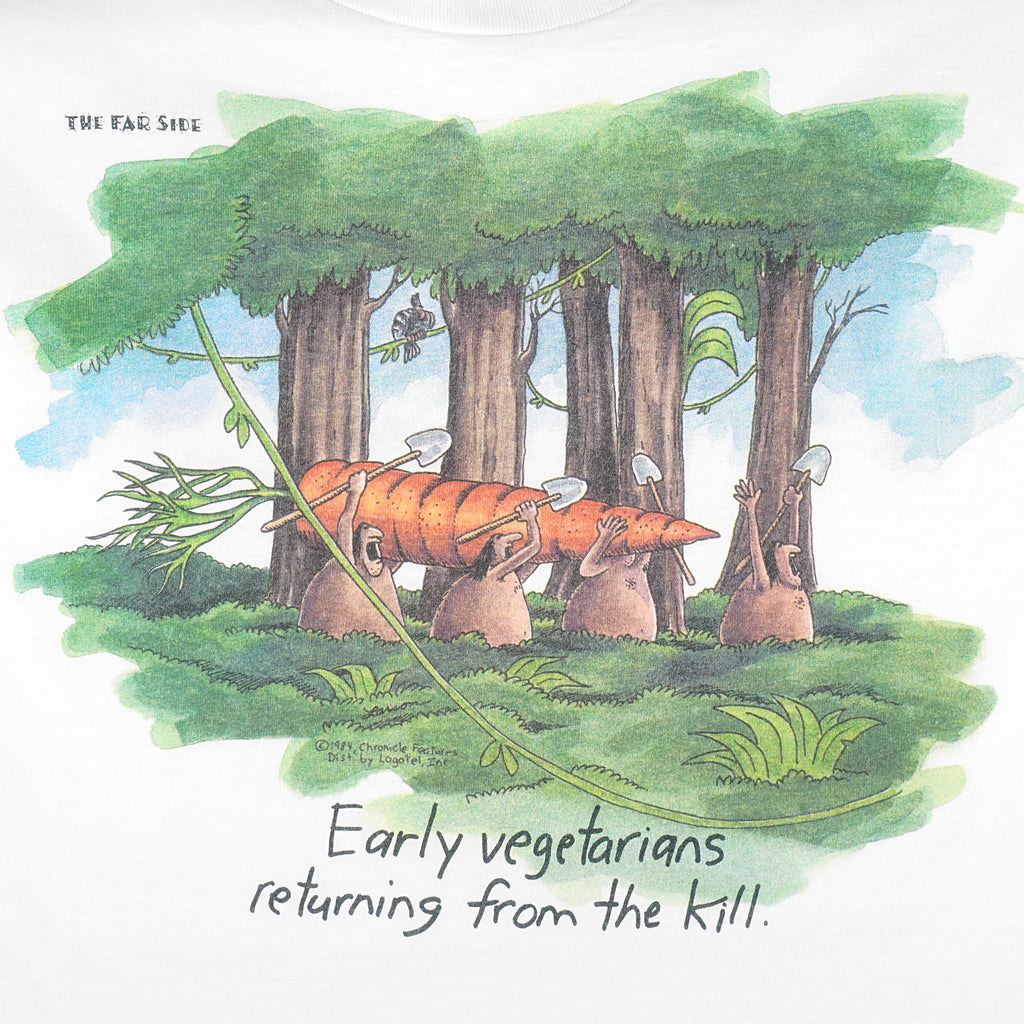 Vintage (The Far Side) - Early Vegetarians Returning T-Shirt 1984 X-Large Vintage Retro