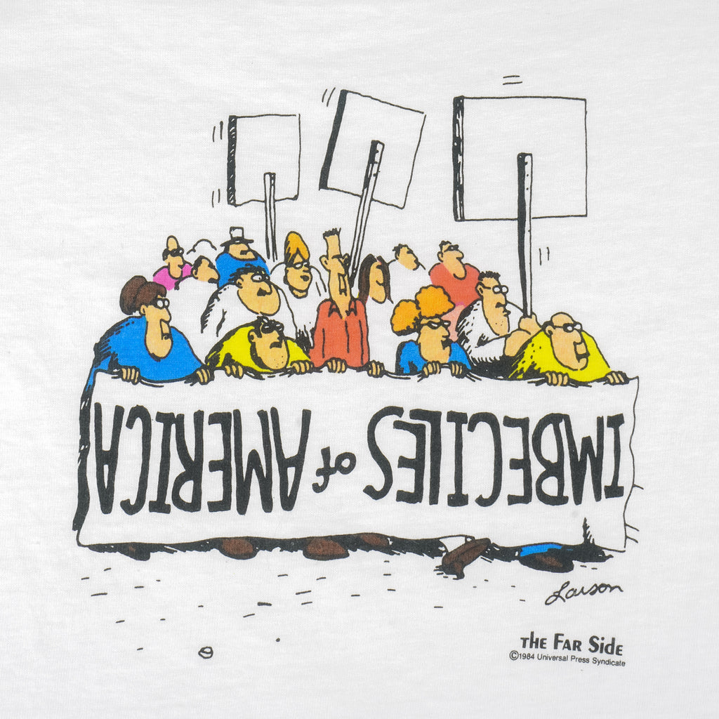 Vintage (The Far Side) - Imbeciles Of America T-Shirt 1984 Large Vintage Retro