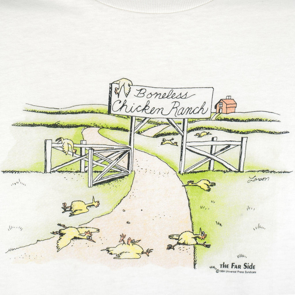 Vintage (The Far Side) - Boneless Chicken Ranch T-Shirt 1984 Large Vintage Retro