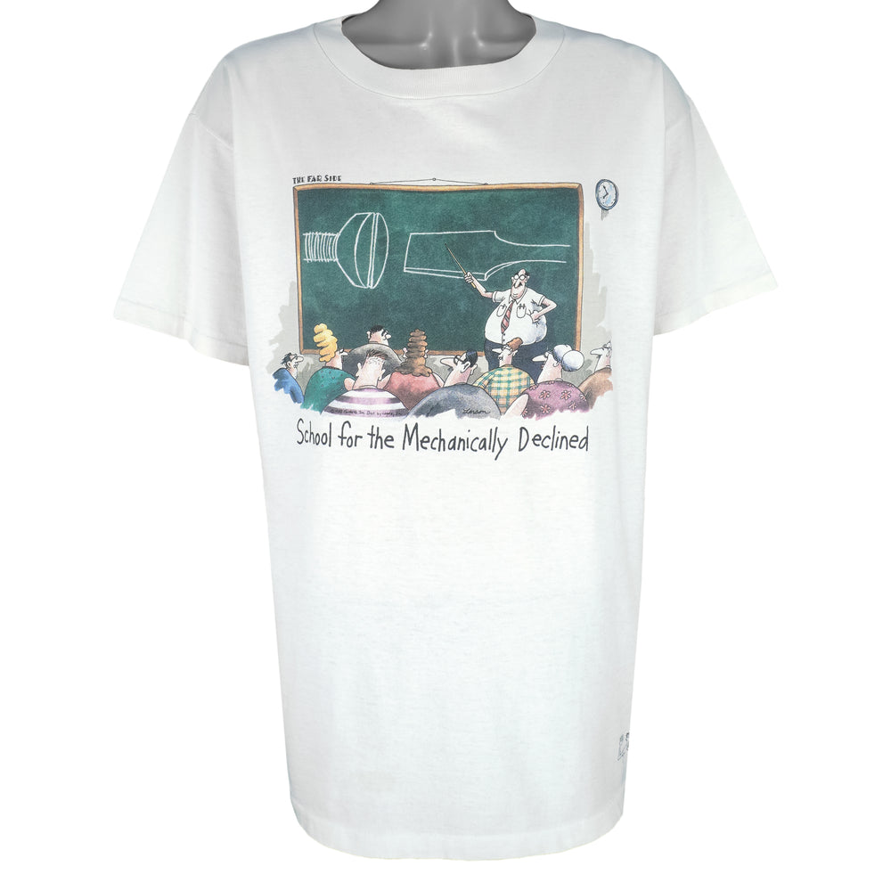 Vintage (The Far Side) - School For Mechanically Declined T-Shirt 1988 X-Large Vintage Retro