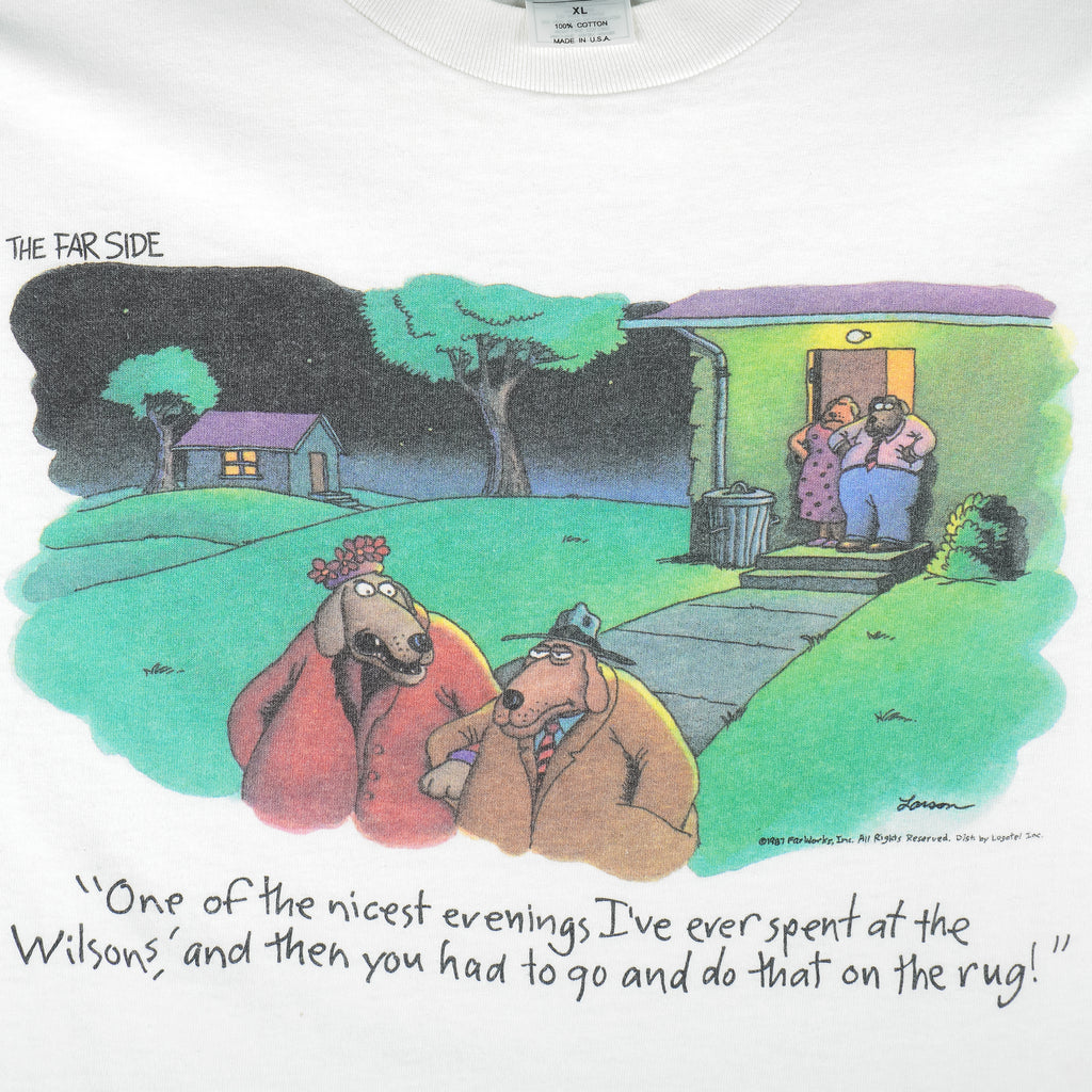 Vintage (The Far Side) -  Evening At The Wilsons T-Shirt 1987 X-Large Vintage Retro