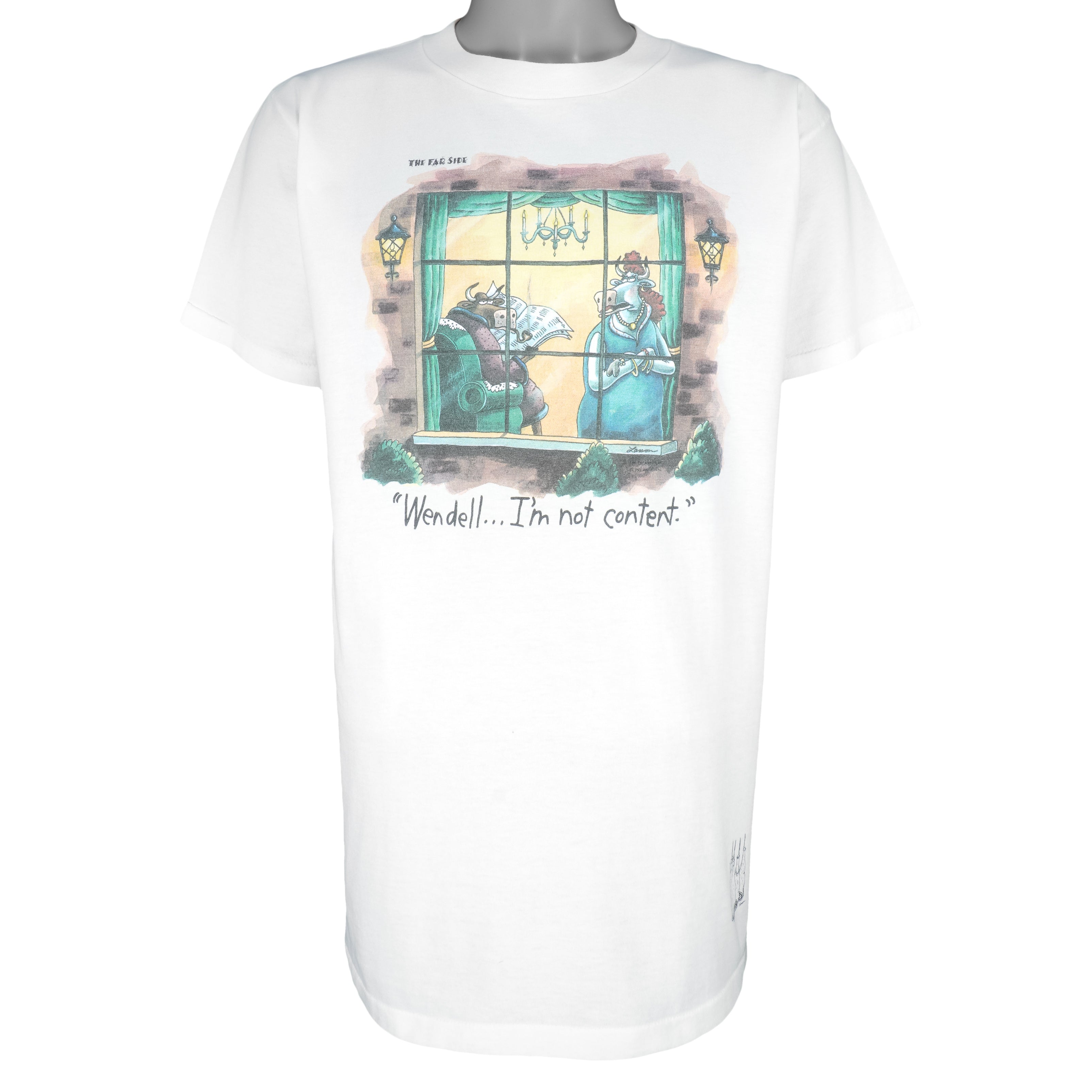 Vintage (The Far Side) - Wendell Im Not Content Deadstock 1990s Large Vintage Retro